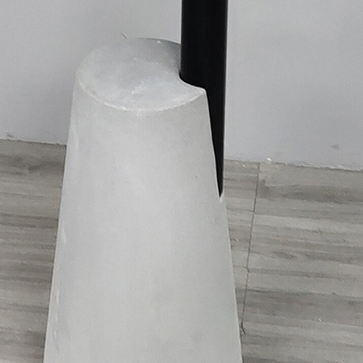 Round Iron Top End Table Concrete Pedestal Sofa Side Accent Table