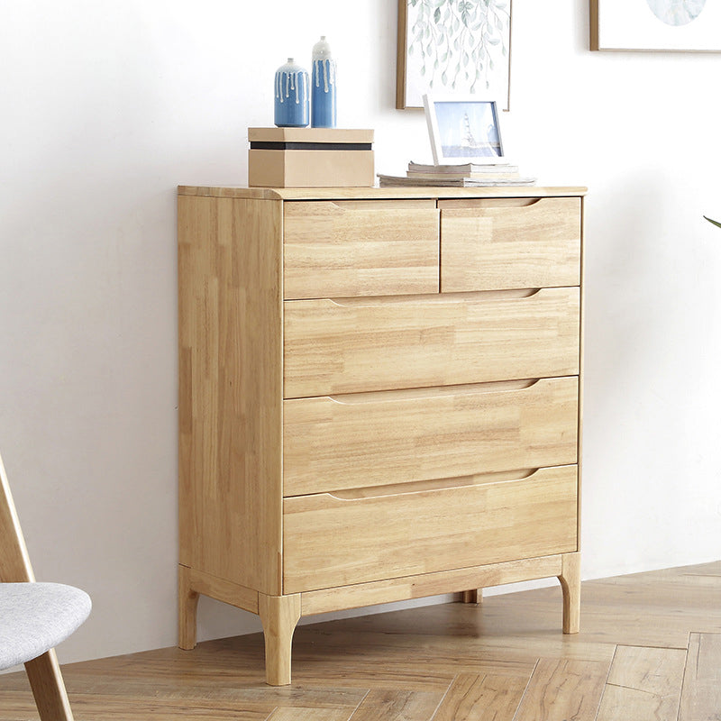 Rectangular Rubberwood Chest Mid-Century Modern Accent Chest