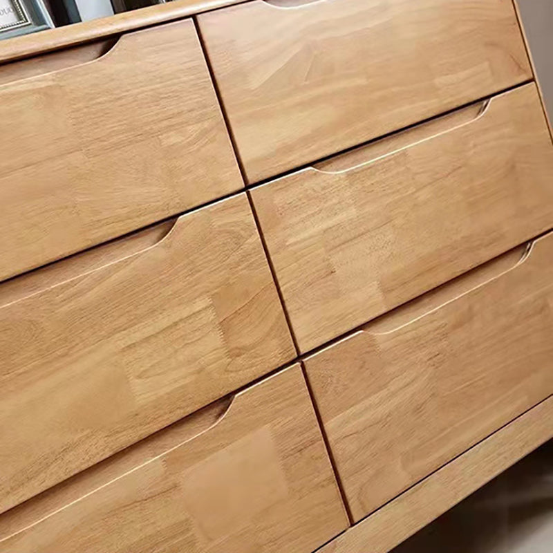 Rectangular Rubberwood Chest Mid-Century Modern Accent Chest