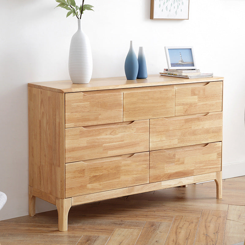 Wood 5/6/7 - Drawer Accent Chest Brown/Natural Rubberwood Chest