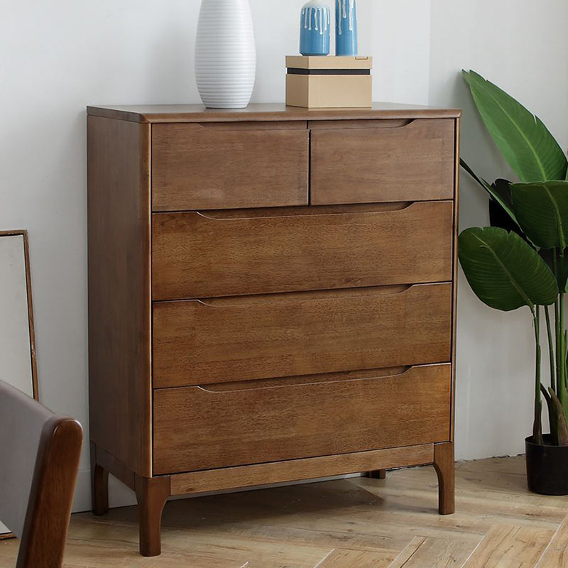Wood 5/6/7 - Drawer Accent Chest Brown/Natural Rubberwood Chest
