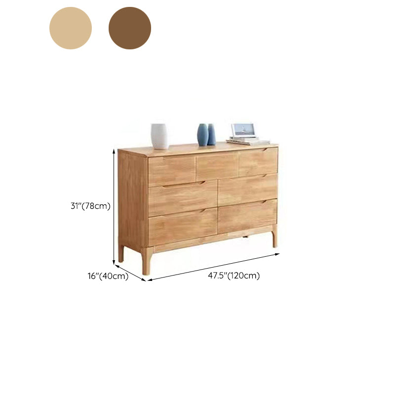 Wood 5/6/7 - Drawer Accent Chest Brown/Natural Rubberwood Chest