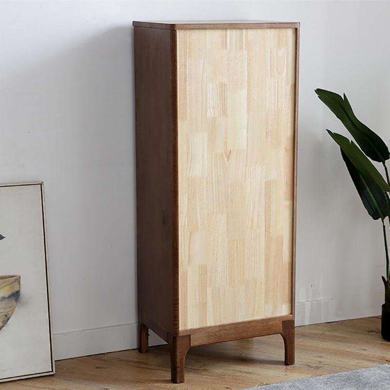 Two Drawer Accent Cabinet Rectangular Wooden and Glass 1-Door Cabinet