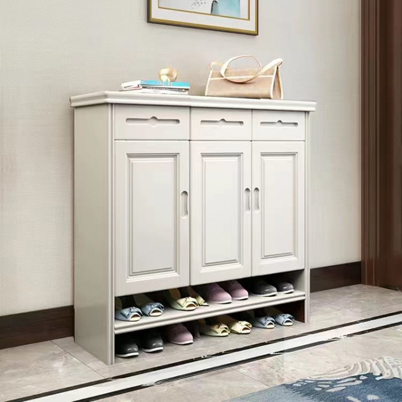 Mid-Century Modern Cabinet Grooves With Doors Rectangle Accent Cabinet