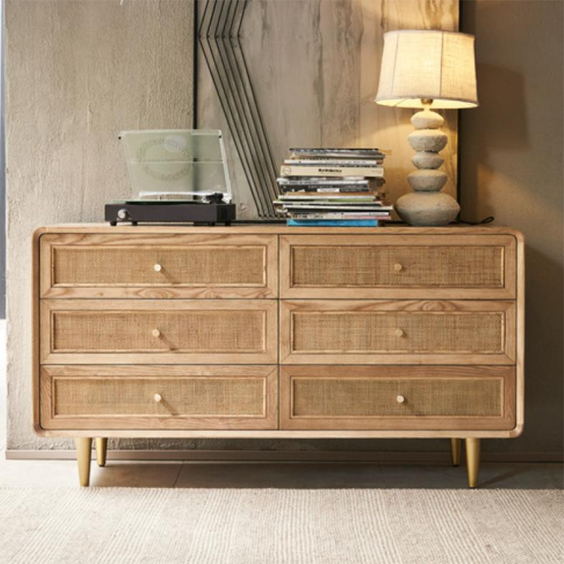 Contemporary Chest Solid Wood Knobs with Drawer Rectangle Accent Chest