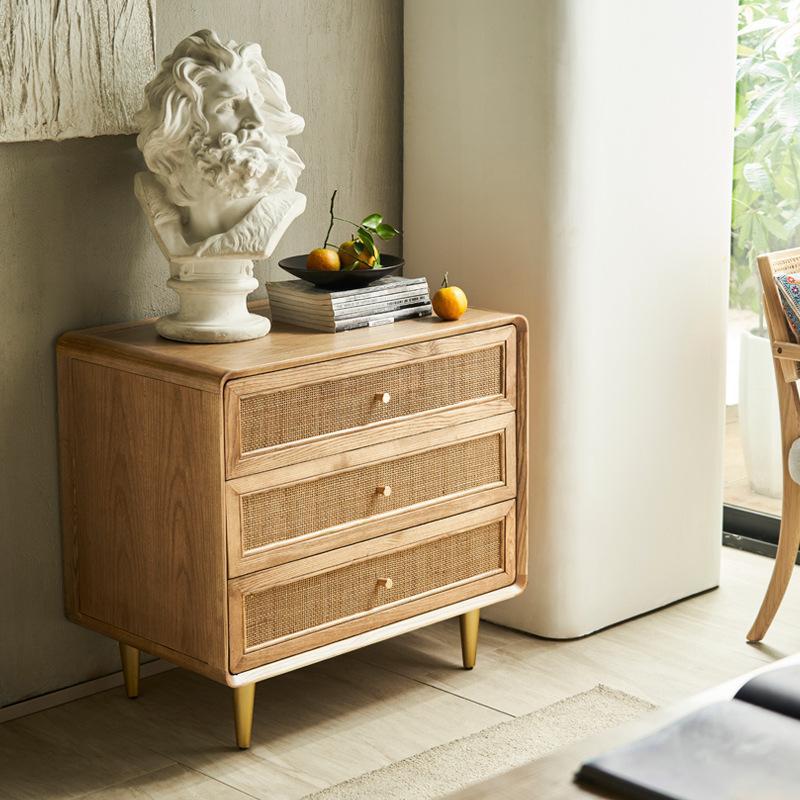 Contemporary Chest Solid Wood Knobs with Drawer Rectangle Accent Chest