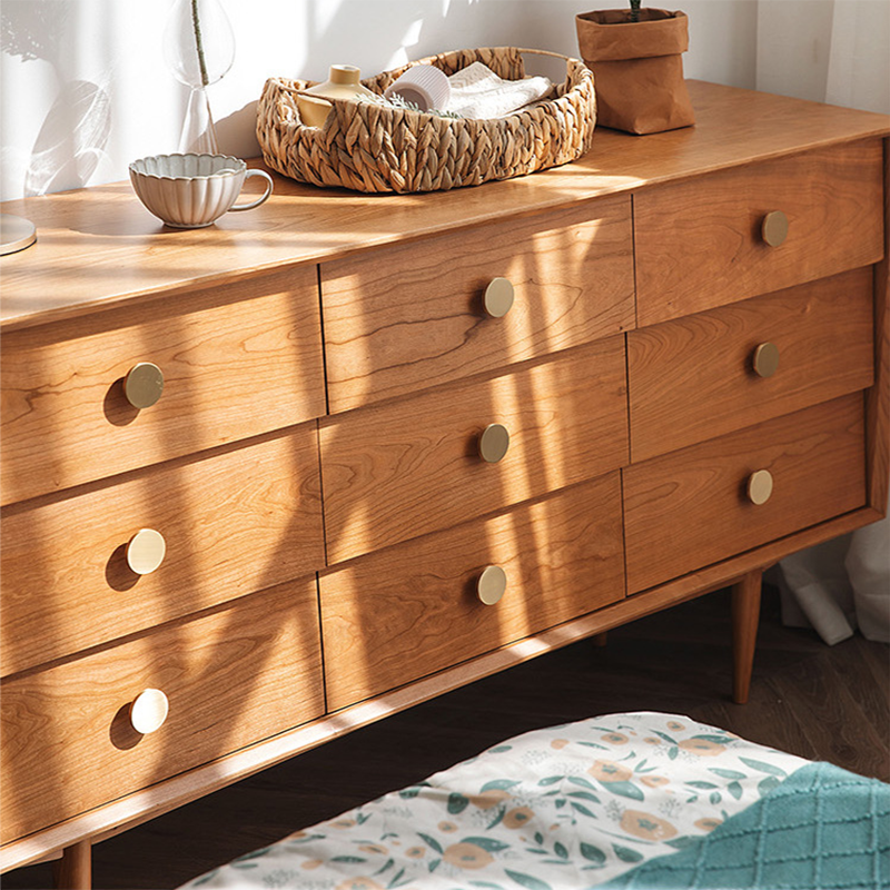 Modern Chest Pine 9 - Drawer Rectangle Straight Legs Accent Chest