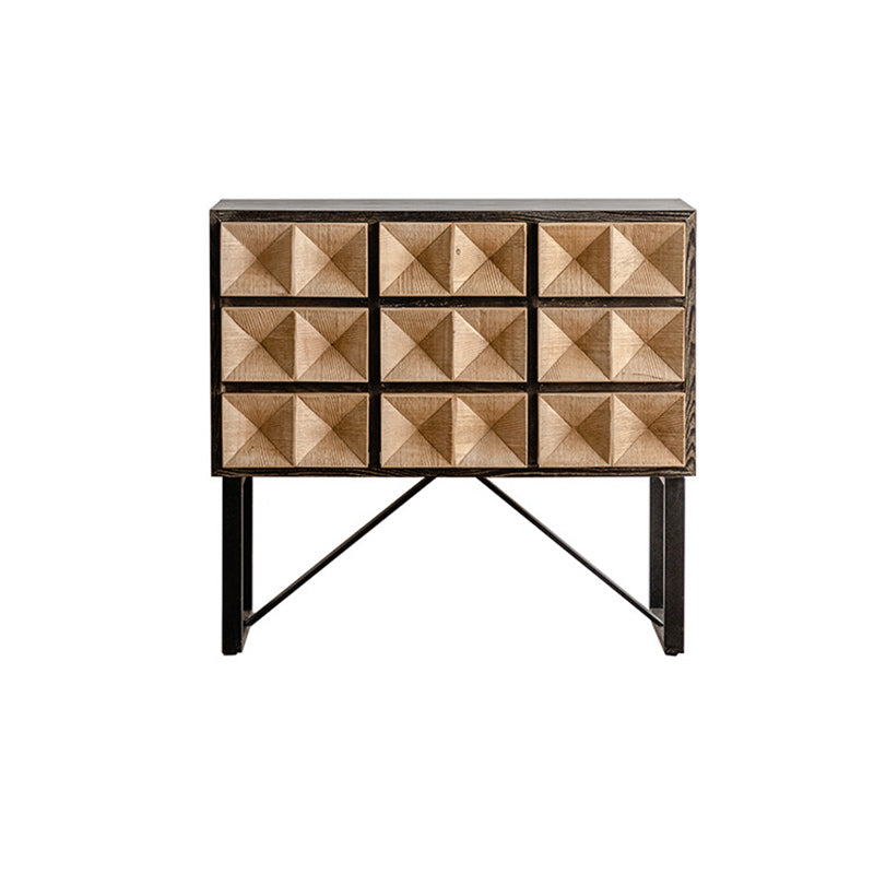 Mid-Century Modern Accent Chest Rectangular Wooden Chest in Distressed Finish