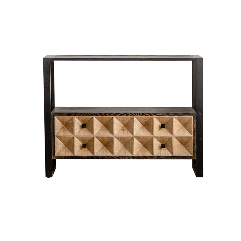 Mid-Century Modern Accent Chest Rectangular Wooden Chest in Distressed Finish