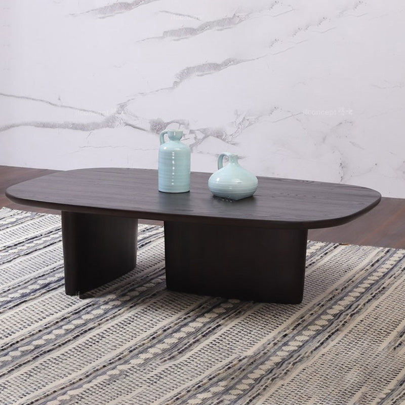 Scandinavian 1 Single Coffee Table Solid Wood Rectangular Cocktail Table