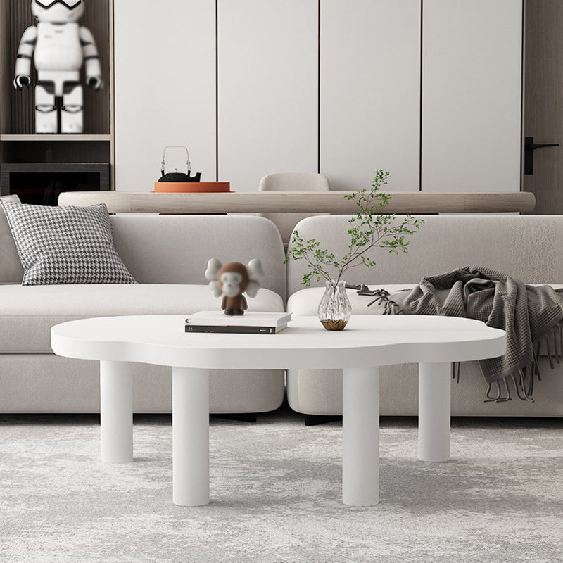 Scandinavian Coffee Cocktail Table Solid Wood Coffee Table in White