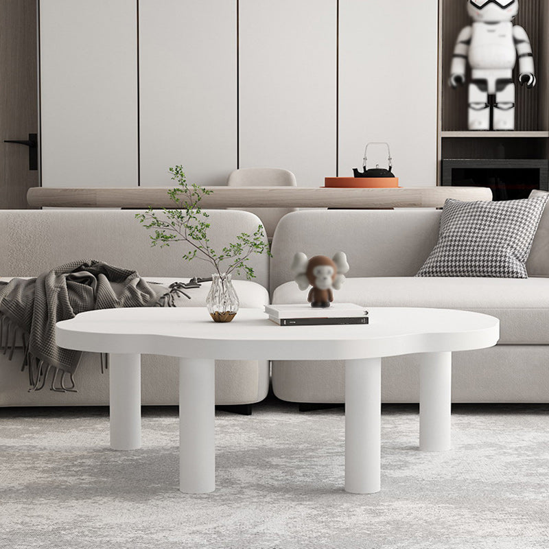 Scandinavian Coffee Cocktail Table Solid Wood Coffee Table in White