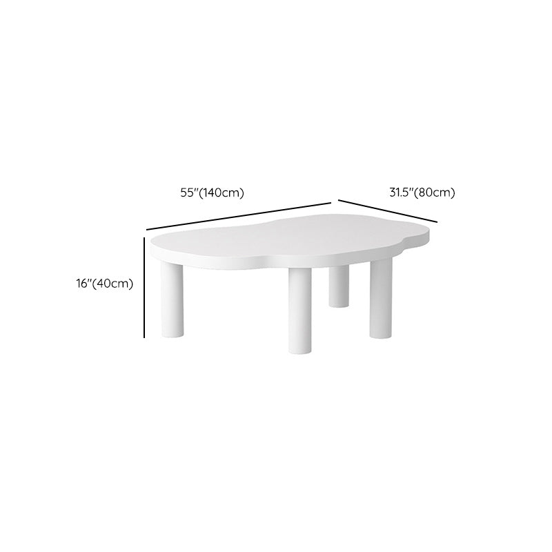 Scandinavian Coffee Cocktail Table Solid Wood Coffee Table in White