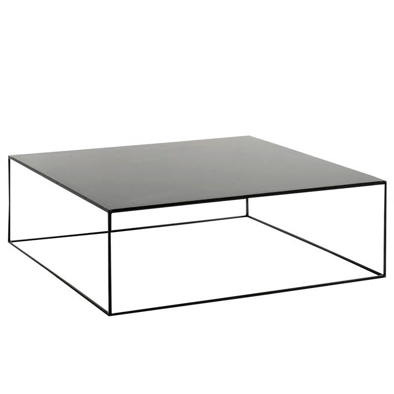 Mid-Century Modern Iron Square Coffee Table with Frame Base Coffee Table