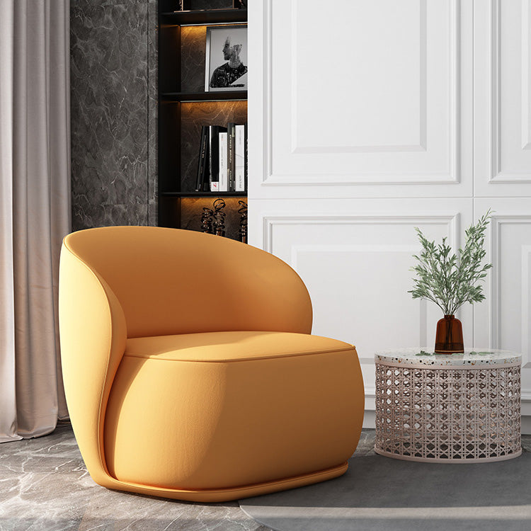 Fixed Back Round Accent Chair Solid Color Modern Lounge Chair