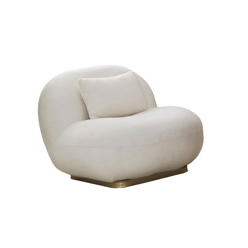 Fixed Back Round Accent Chair Solid Color Modern Lounge Chair