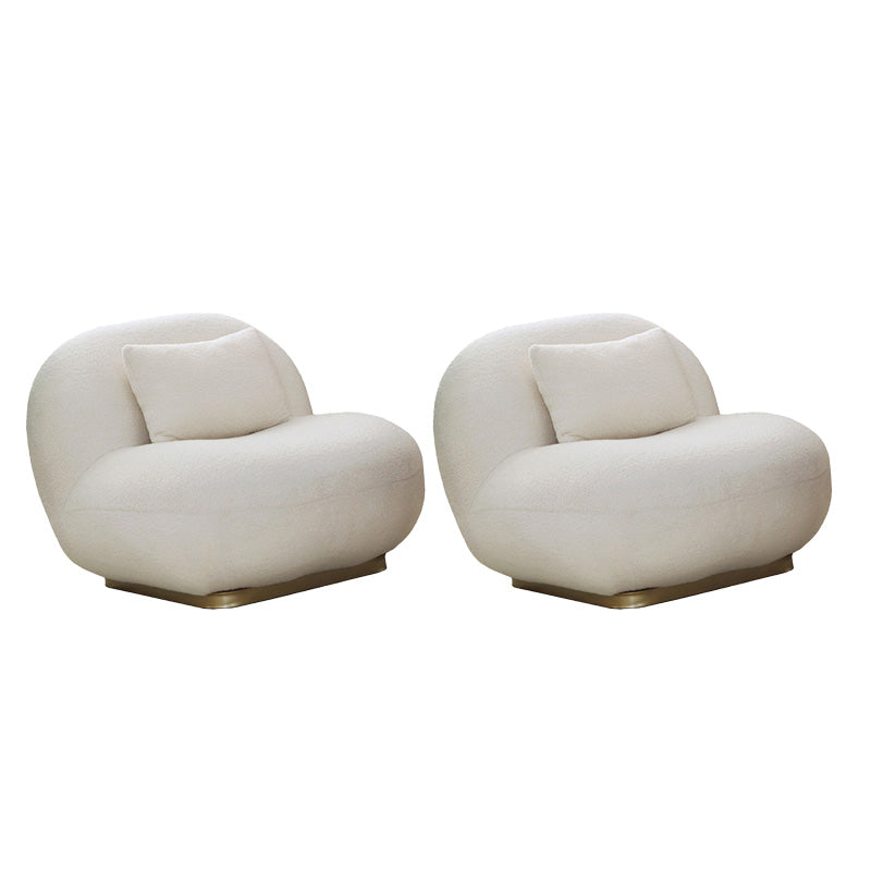 Fixed Back Round Accent Chair Solid Color Modern Lounge Chair
