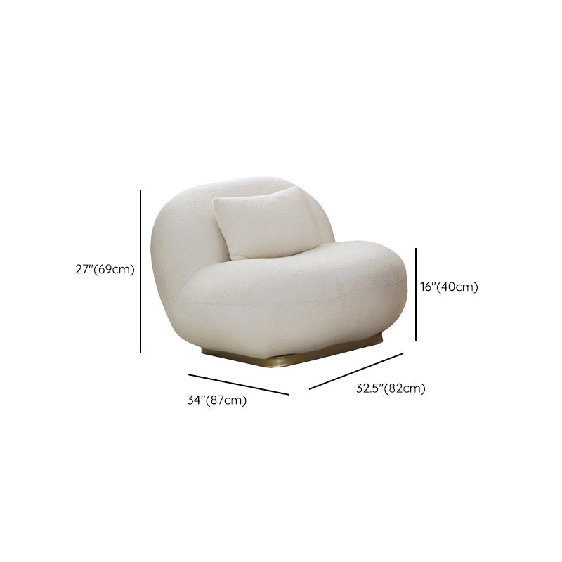 Fixed Back Round Accent Chair Solid Color Modern Lounge Chair