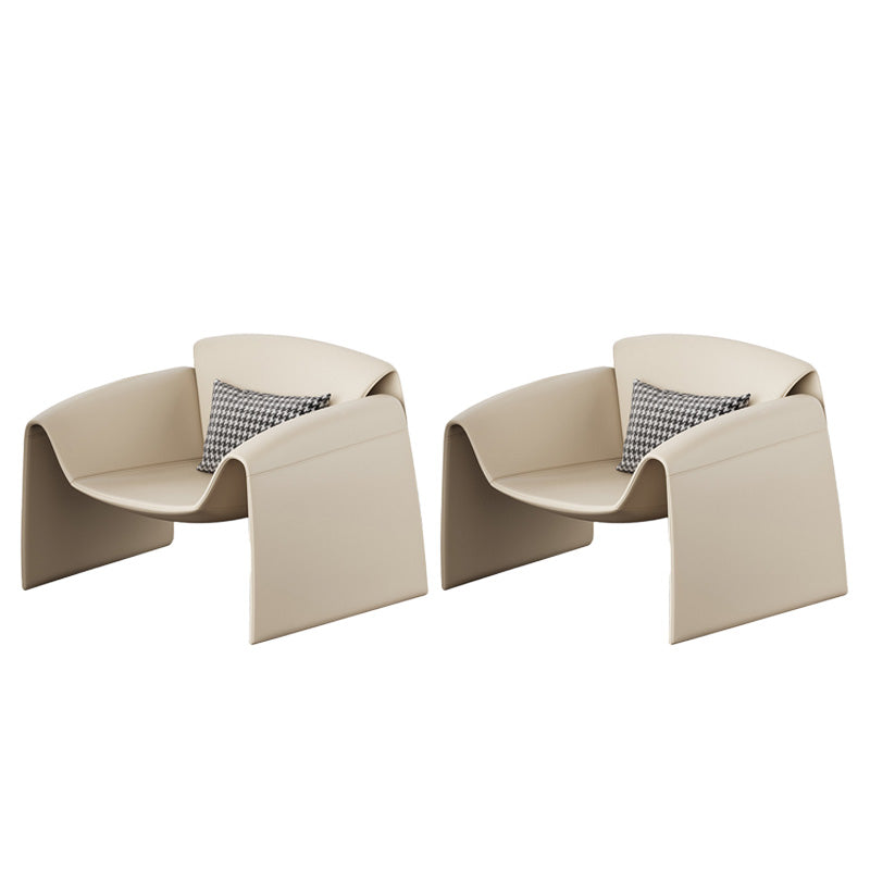 Fixed Back Sled Arms Armchair Mid-century Modern Accent Armchair