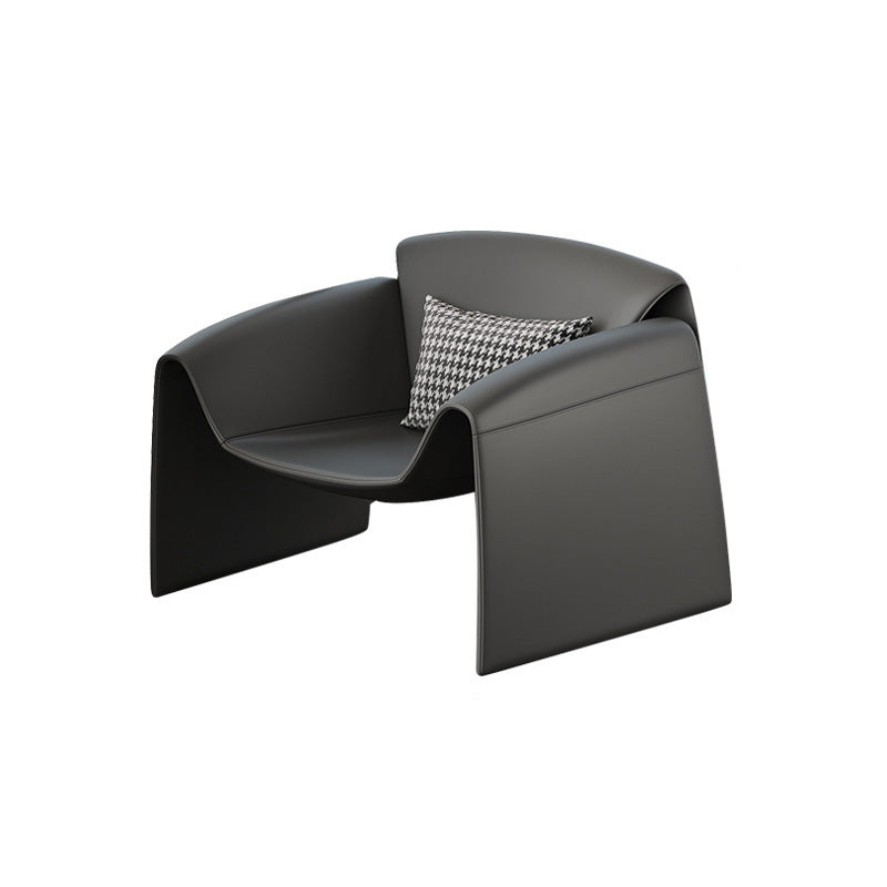 Fixed Back Sled Arms Armchair Mid-century Modern Accent Armchair