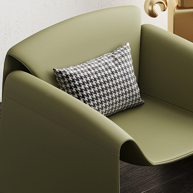 Fixed Back Sled Arms Armchair Mid-century Modern Accent Armchair