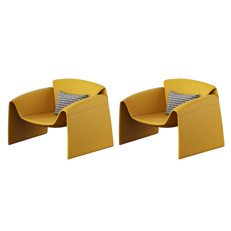 Fixed Back Sled Arms Armchair Mid-century Modern Accent Armchair