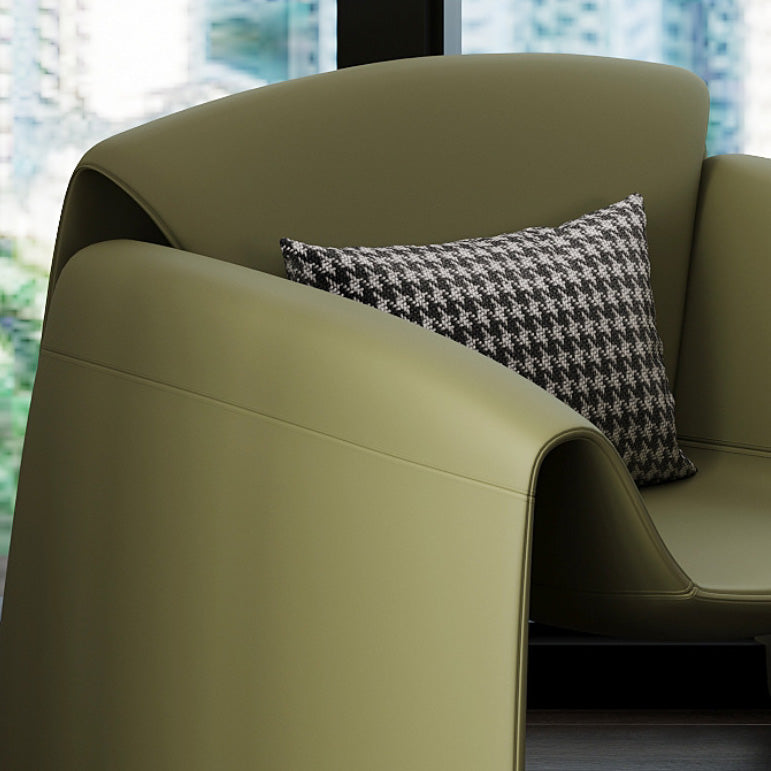 Fixed Back Sled Arms Armchair Mid-century Modern Accent Armchair