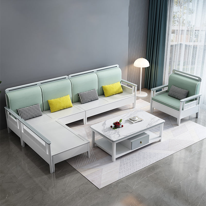 40"H Contemporary Sectional Sofa Fabric Sectional with Bostol Pillows