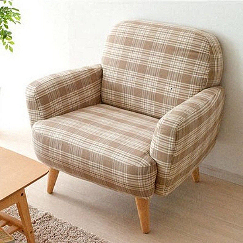 Contemporary Fabric Settee Stain Resistant Tight Seat Sofa for Living Room