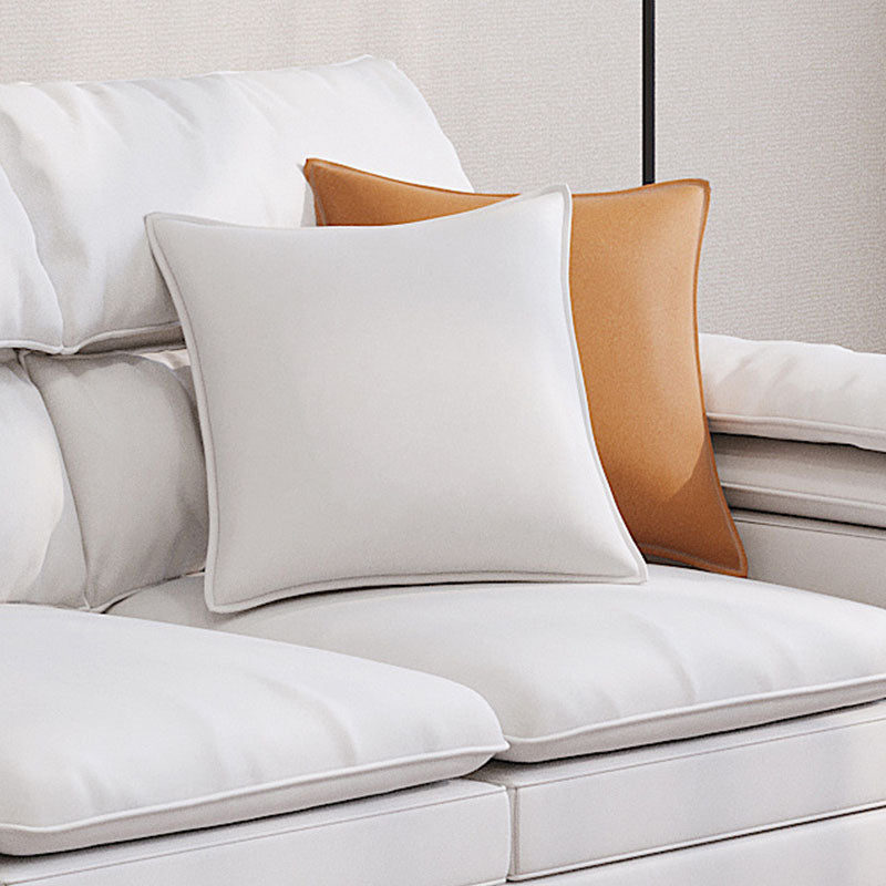 36"H Contemporary Sectional Sofa Leather Cream Down Cushion Sectional