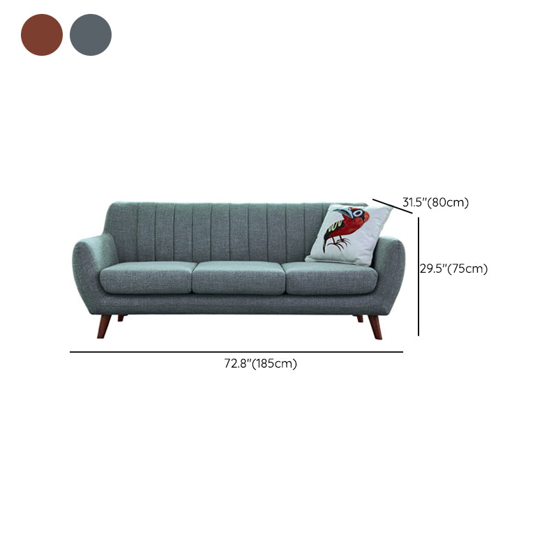 Contemporary Tuxedo Arm Sofa Slipcovered Settee for Living Room