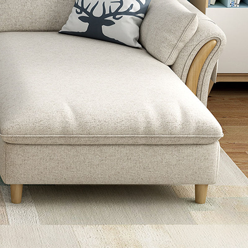 Scandinavian Sectional Sofa Fabric Storage Stationary Sectional