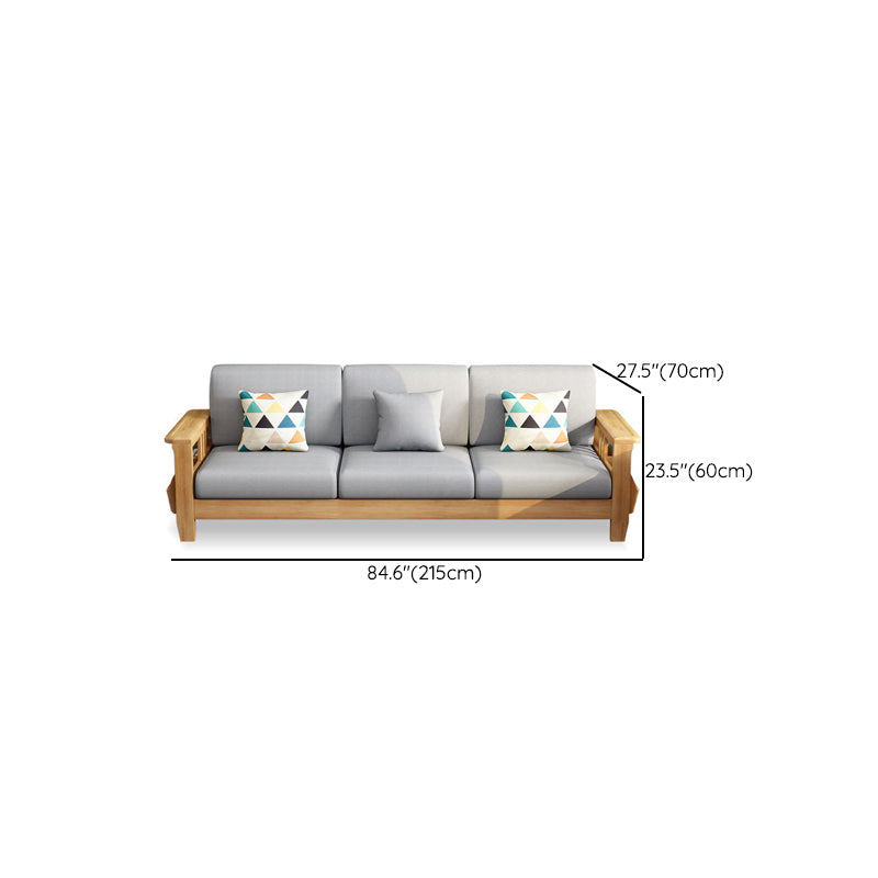 Stationary Cotton Sofa Standard Sewn Pillow Back Sofa for Living Room