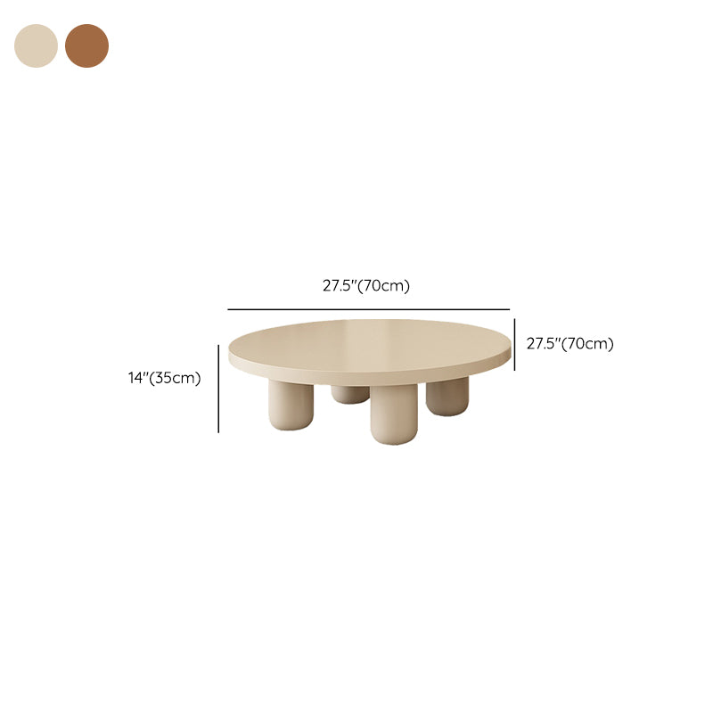 4 Legs Coffee Table Wooden Coffee Cocktail Table with Round Top for Living Room