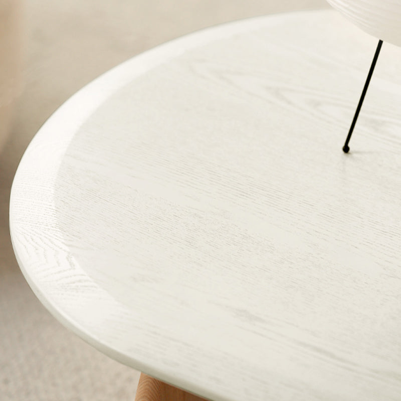 Scandinavian Pine Wood Coffee Table with Sled Base Oval Coffee Table