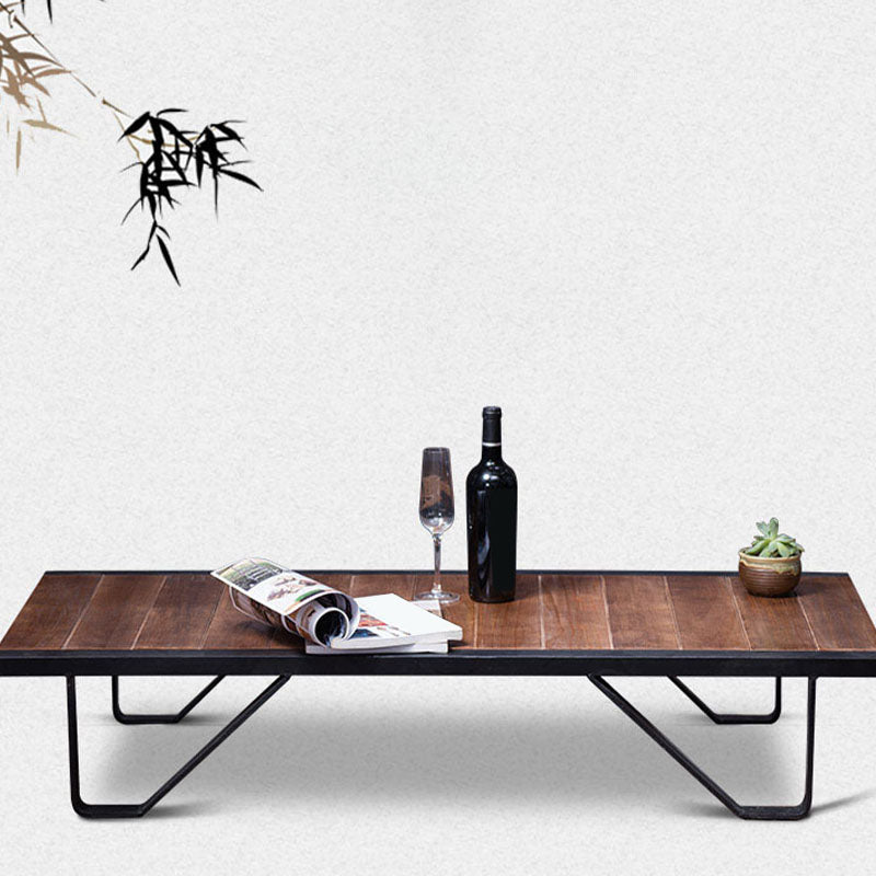 Rectangle Solid Wood Coffee Table Modern 4 Legs Coffee Cocktail Table