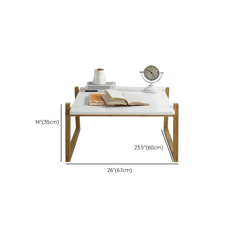 Contemporary Rectangle Top Coffee Table Wooden Sled Cocktail Table