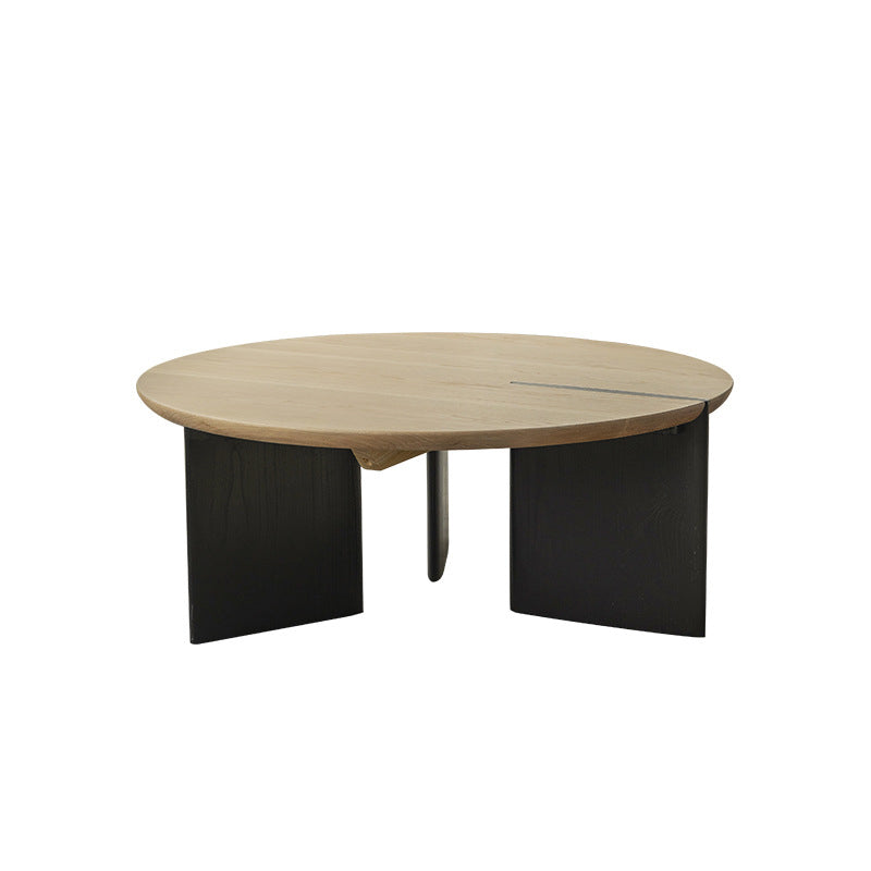 Round Brown Wooden Coffee Table Nordic 1 Single Cocktail Table