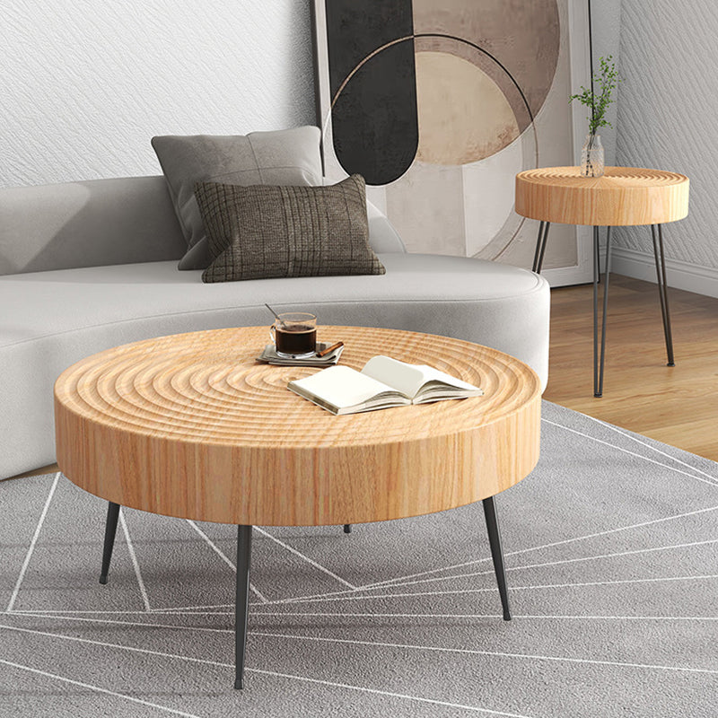 Scandinavian Round Wood Cocktail Coffee Metal 3 Legs / 4 Legs Coffee Table