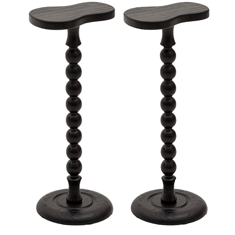 Traditional Wood End Table Sled Black/Brown Side End Snack Table