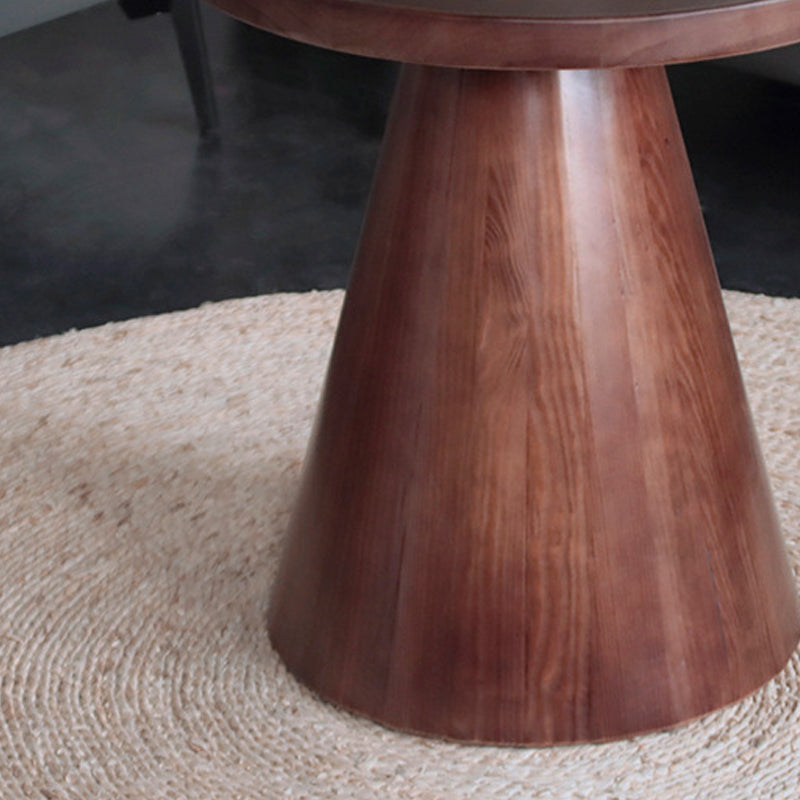 Scandinavian Solid Wood Round Pedestal Living Room Side End Table