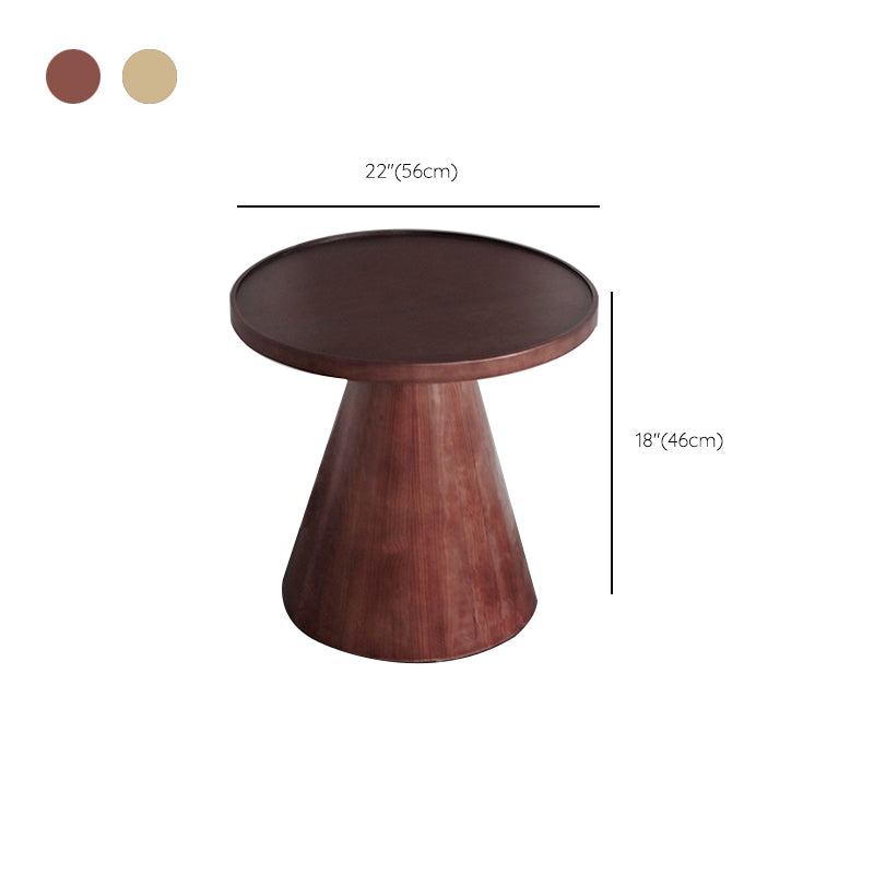 Scandinavian Solid Wood Round Pedestal Living Room Side End Table