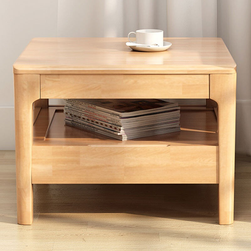 Modern 23.62" Wide End Table Sqaure 4 Legs Side Table with 1 Drawer