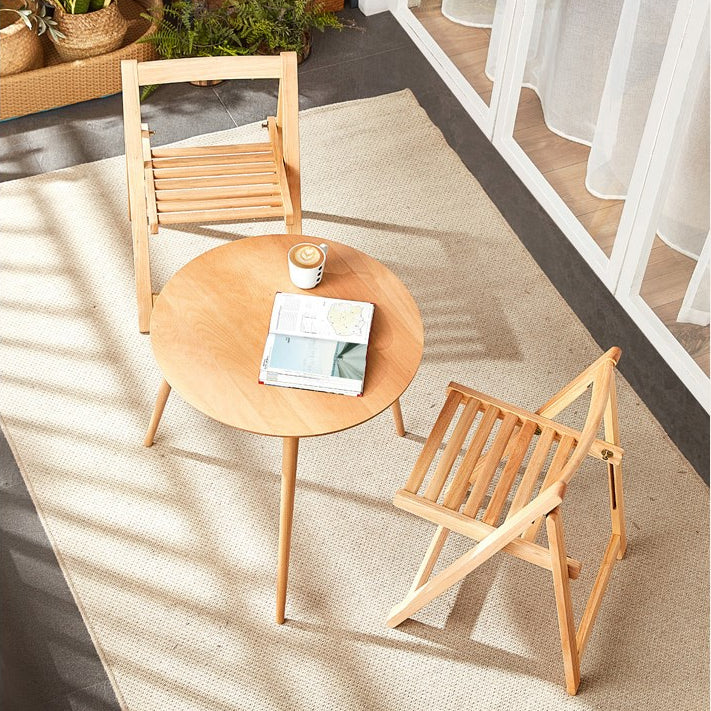 Contemporary Wood 3 Legs Round Living Room Accent Side Table