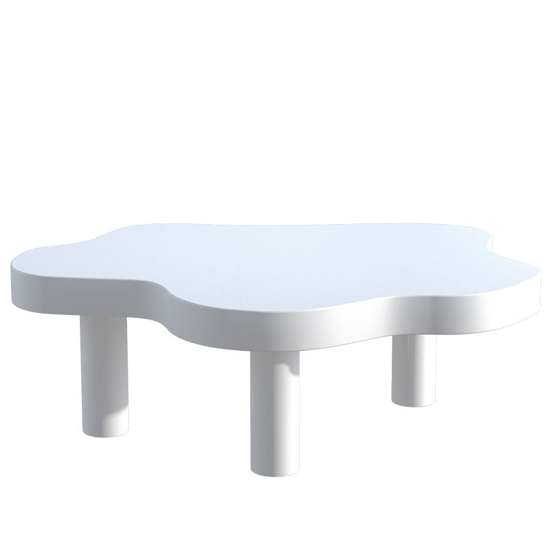 Scandinavian Coffee Table in Free Form with 3 Pine Wood Legs
