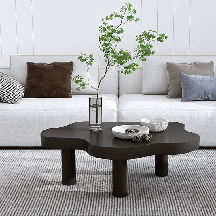 Scandinavian Coffee Table in Free Form with 3 Pine Wood Legs