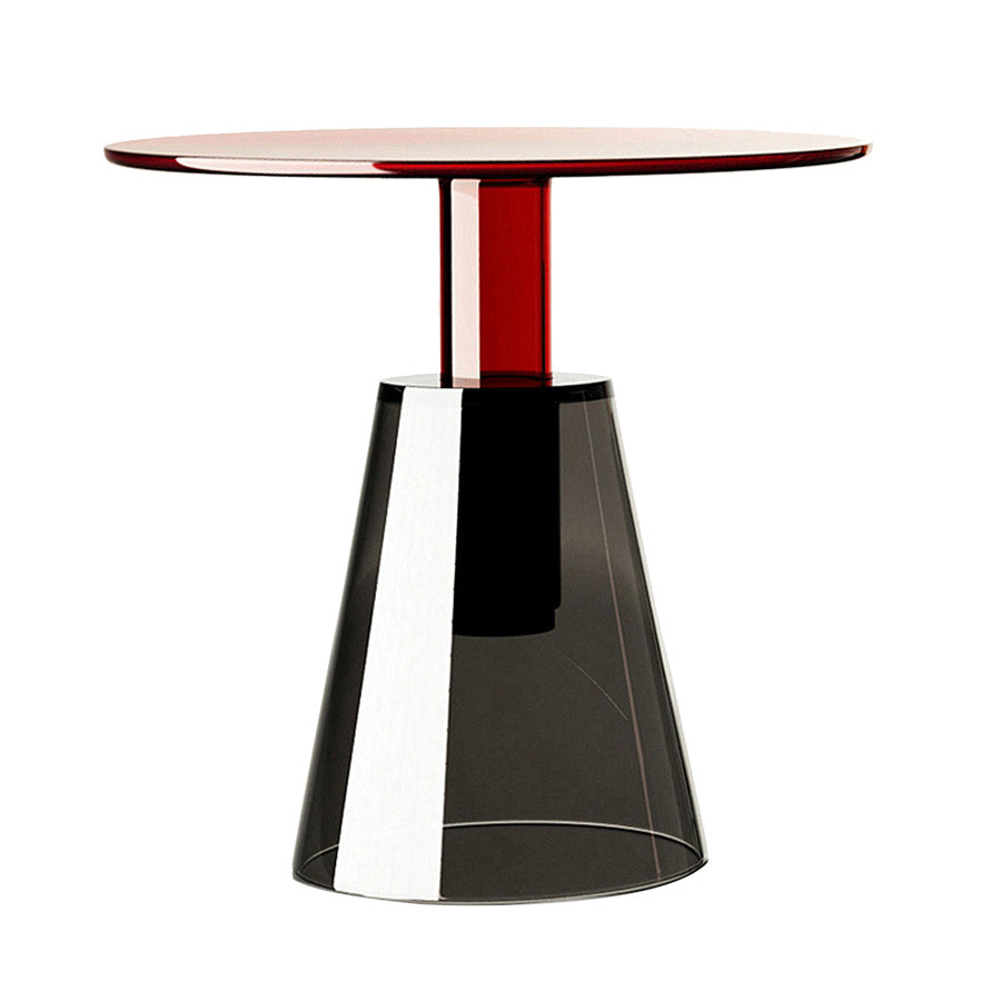 Contemporary Glass Top Pedestal Round Living Room Accent Side Table