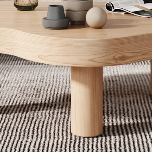 3 Legs Cocktail Table Nordic Solid Wood Free Form Single Coffee Table