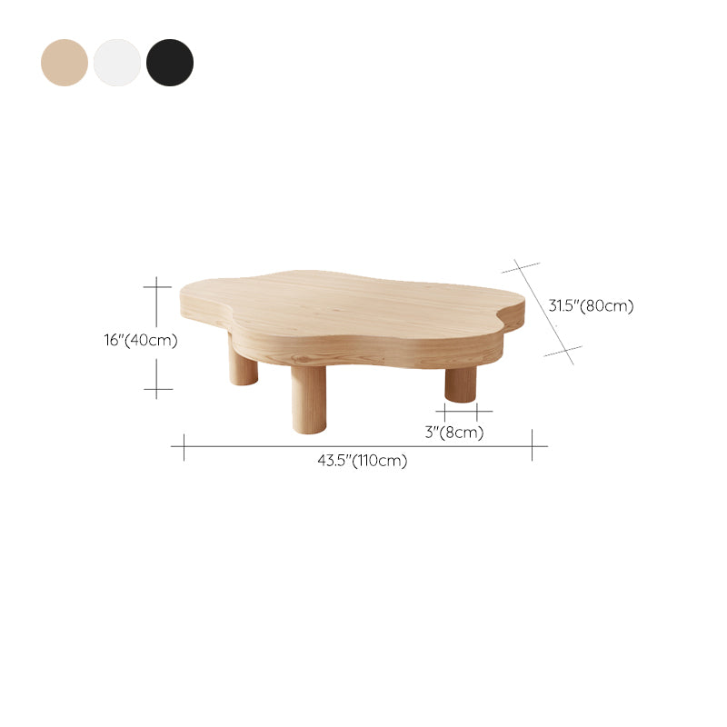 3 Legs Cocktail Table Nordic Solid Wood Free Form Single Coffee Table