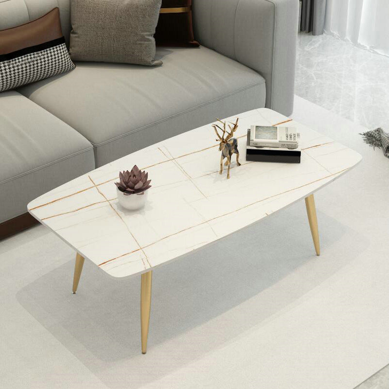 Rectangle Slate Coffee Table Glam 4 Legs Coffee Cocktail Table